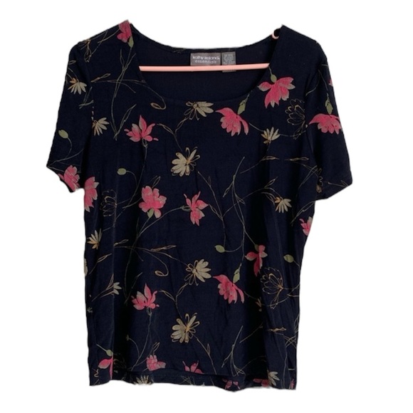 kathy ireland Tops - 4/$25 Kathy Ireland Essentials Black with Floral Size L